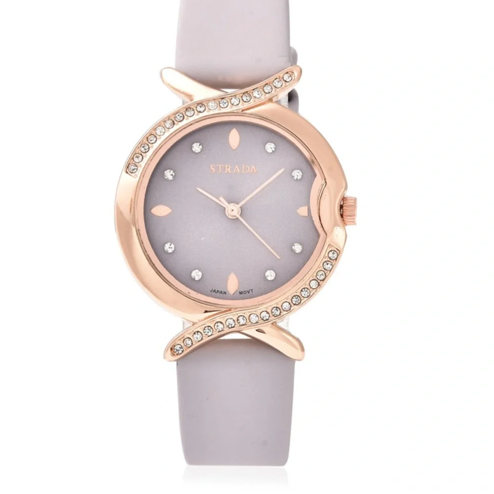 Purple Watch with White Austrian Crystals
